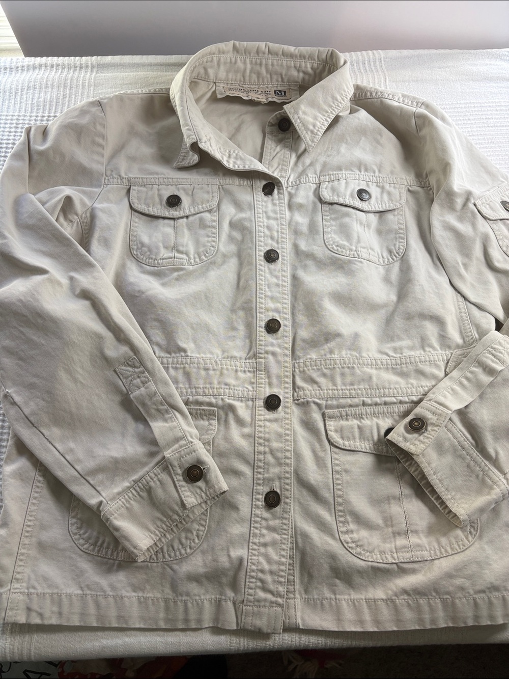Maurices Cream Utility Jacket with Button Front